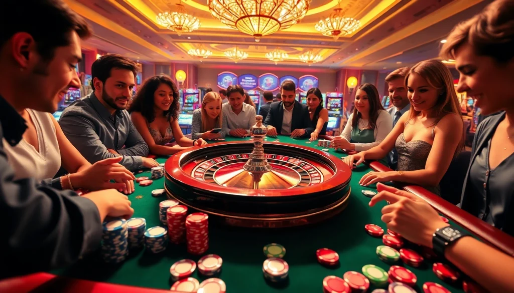 Experience the thrill of viral88 at a vibrant casino table filled with poker chips and cards.